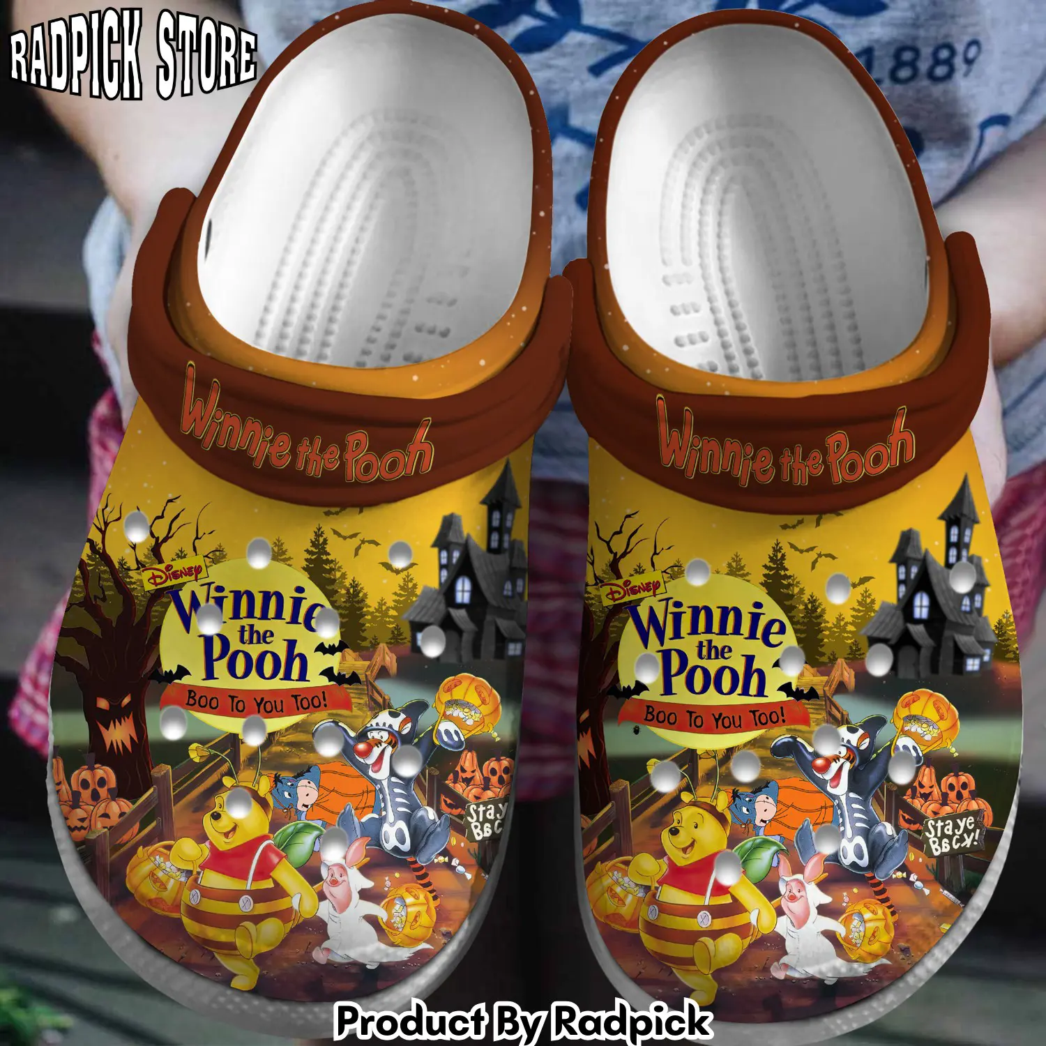 Radpick winnie the pooth movie crocss crocband clogs shoes comfortable for men women and kids footwearelite exclusive rp652102